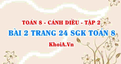 Bài 2 trang 24 Toán 8 Cánh Diều Tập 2